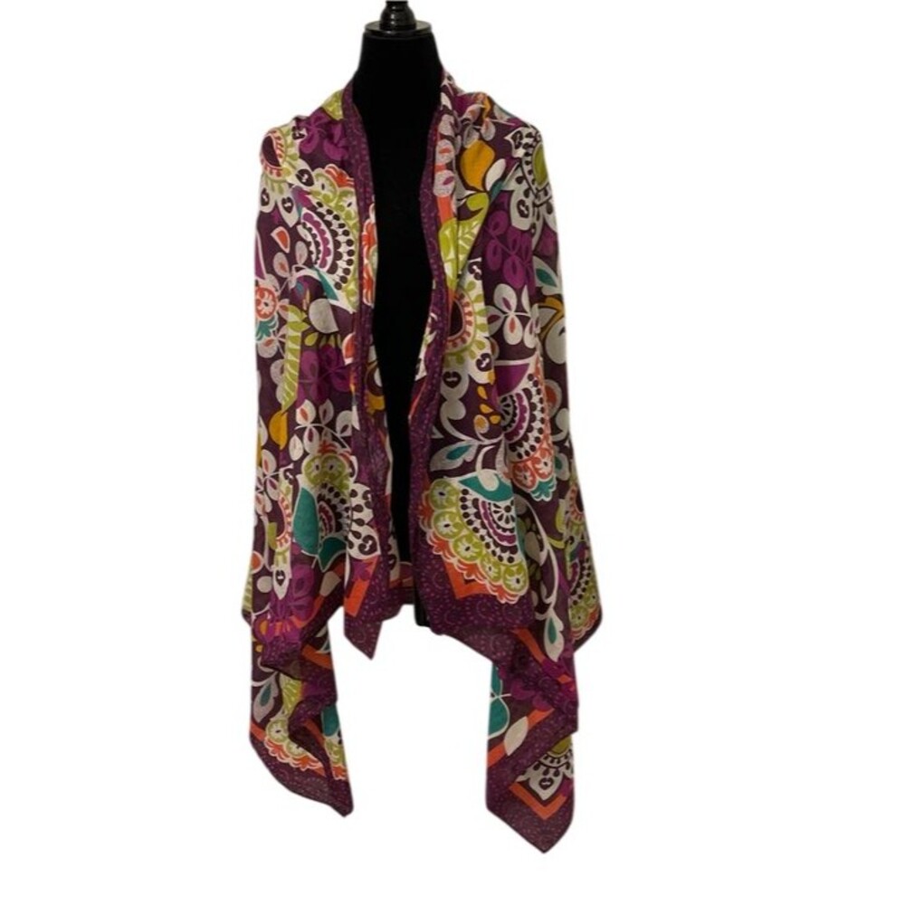 Vera Bradley Plum Crazy Sarong Swim Cover Up Shawl Purple Floral 36x88